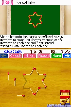 Matchstick Puzzle by DS (Europe) (En,Fr,De,Es,It) screen shot game playing